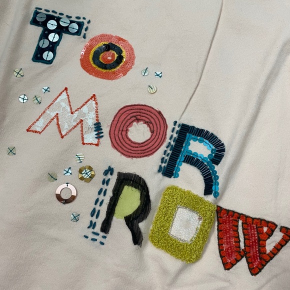 Anthropologie Pink Tomorrow Embroidered Sweatshirt - Picture 5 of 10